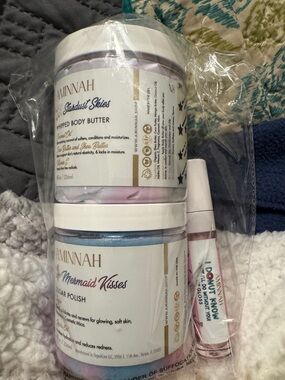 Bundle Aminnah Whipped Body Butter, Sugar Polish and Lip Gloss